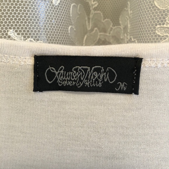 🔥HP🔥LAUREN MOSHI * NWOT Celeb Designer Metallic Skull T - Picture 4 of 7